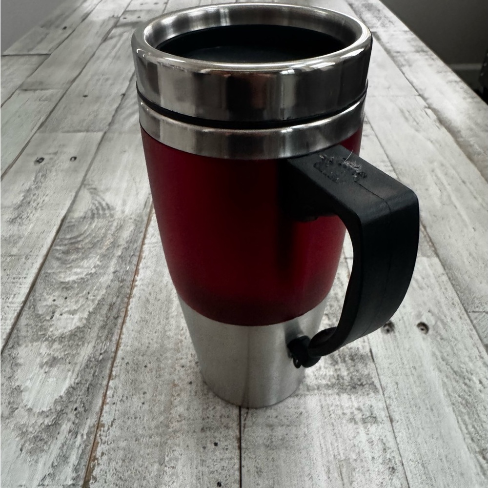 Auto USB Stainless Steel Heated Travel Mug Flask with Car & USB Charge-Red/16oz - Picture 6 of 9